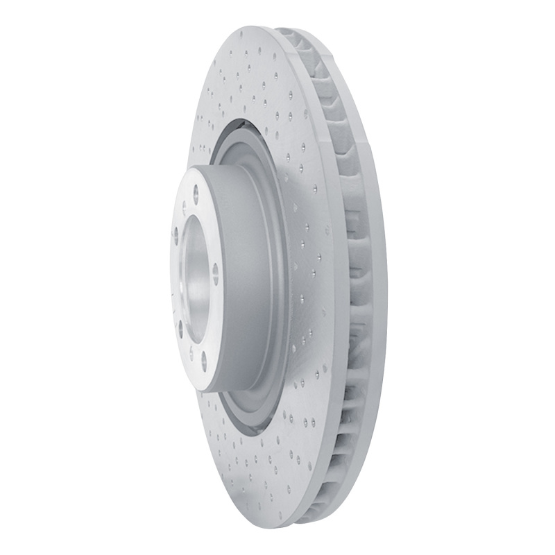 Porsche 911 Brake Rotor (1) - Front Right - R1 Concepts - Drilled Carbon Alloy GeoMET - `15-`17